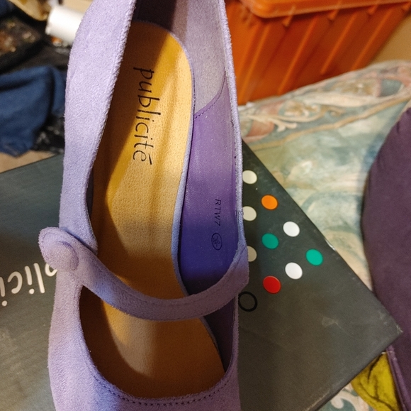 Ladies Lilac Suede High Heels Shoes New - Picture 10 of 14